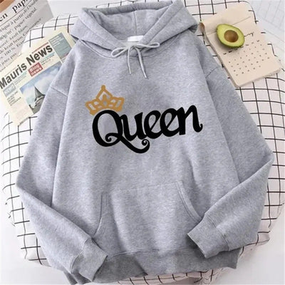 QUEEN Print Hoodies Fleece Hooded Sweatshir