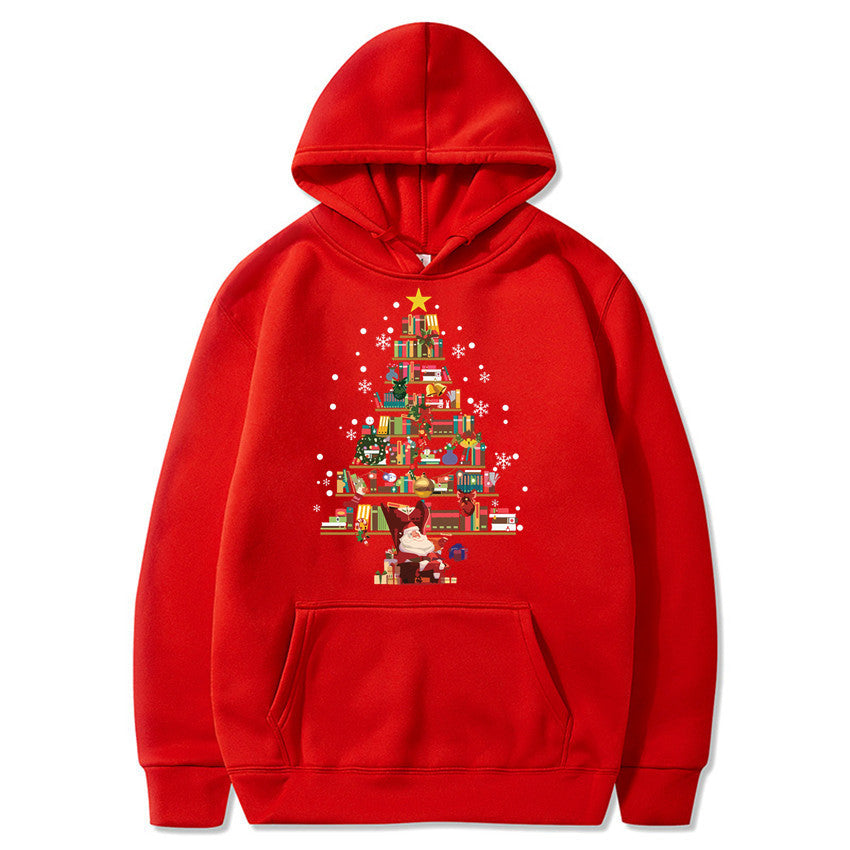 Printed Pocket Hooded Long Sleeve Sweatshirt For Men And Women