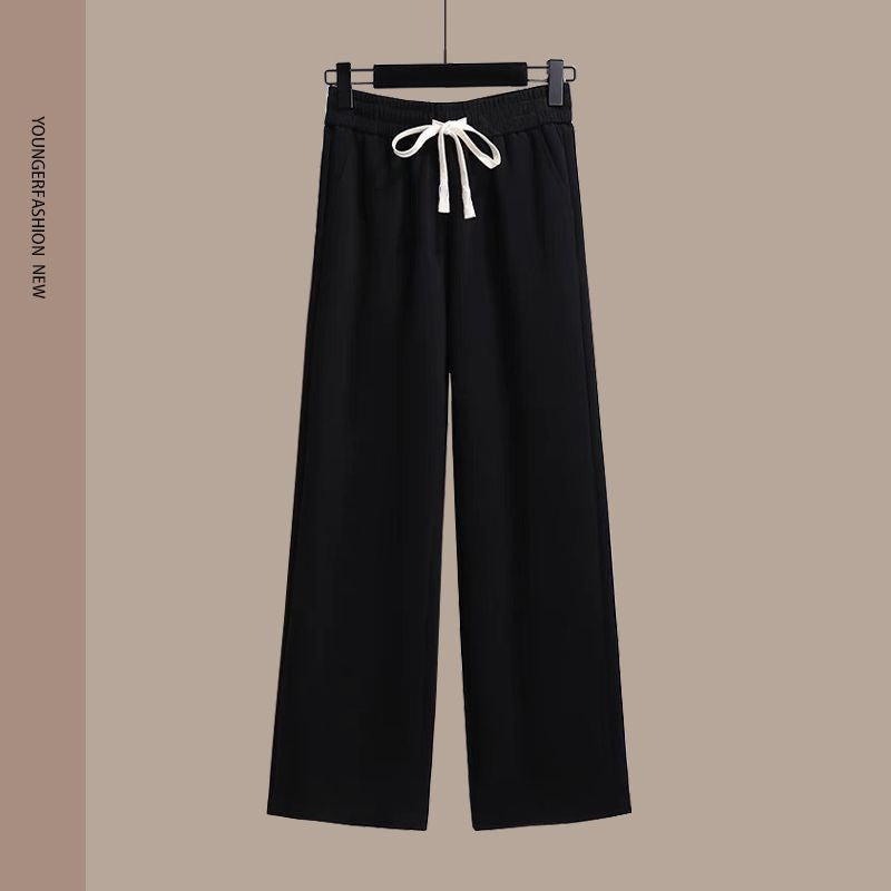 Spring Women's Clothing Student Hoodie Set Preppy-style Straight-leg Pants