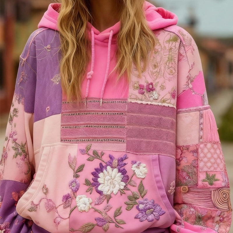 Women's Casual Hooded Long-Sleeve Pullover With Regular Fit And Digital Print