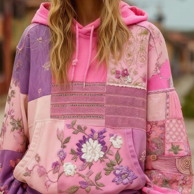 Women's Casual Hooded Long-Sleeve Pullover With Regular Fit And Digital Print