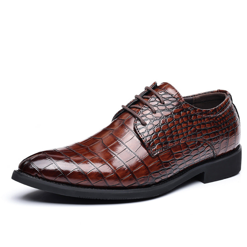 Men's Business Casual Shoes Fish Grain British Leather Shoes