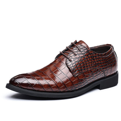 Men's Business Casual Shoes Fish Grain British Leather Shoes