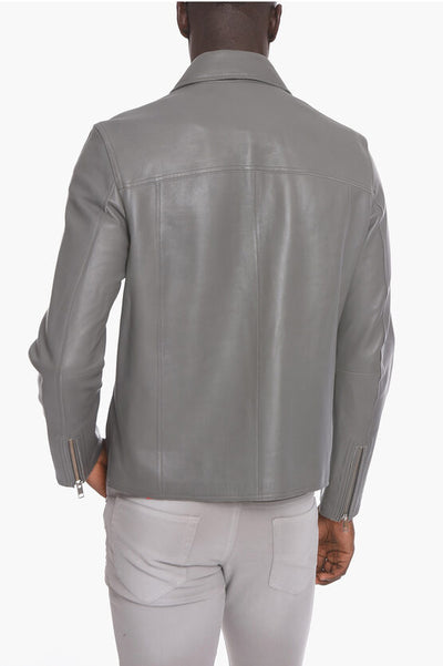 LAMBSKIN L-KORN JACKET WITH ZIP DETAIL