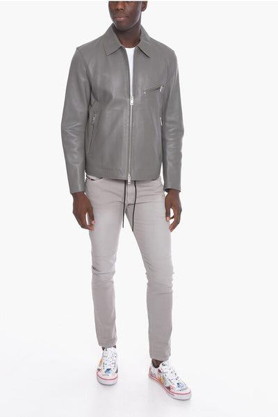 LAMBSKIN L-KORN JACKET WITH ZIP DETAIL